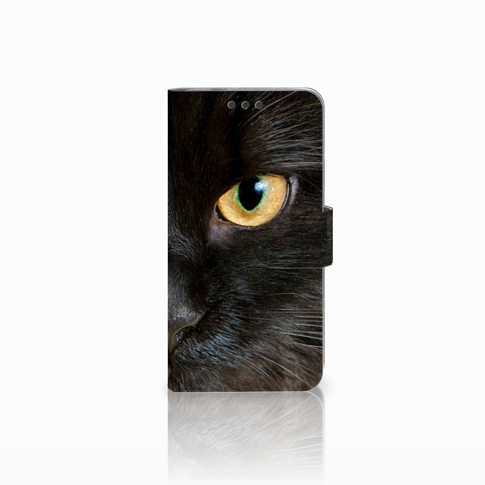 Microsoft Lumia 650 Telefoonhoesje met Pasjes Zwarte Kat