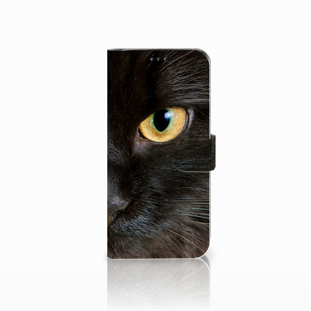 Samsung Galaxy A70 Telefoonhoesje met Pasjes Zwarte Kat