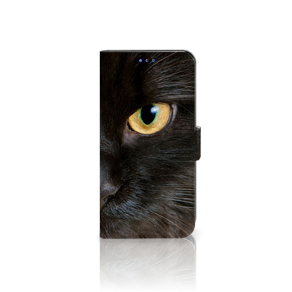 Huawei P Smart 2020 Telefoonhoesje met Pasjes Zwarte Kat