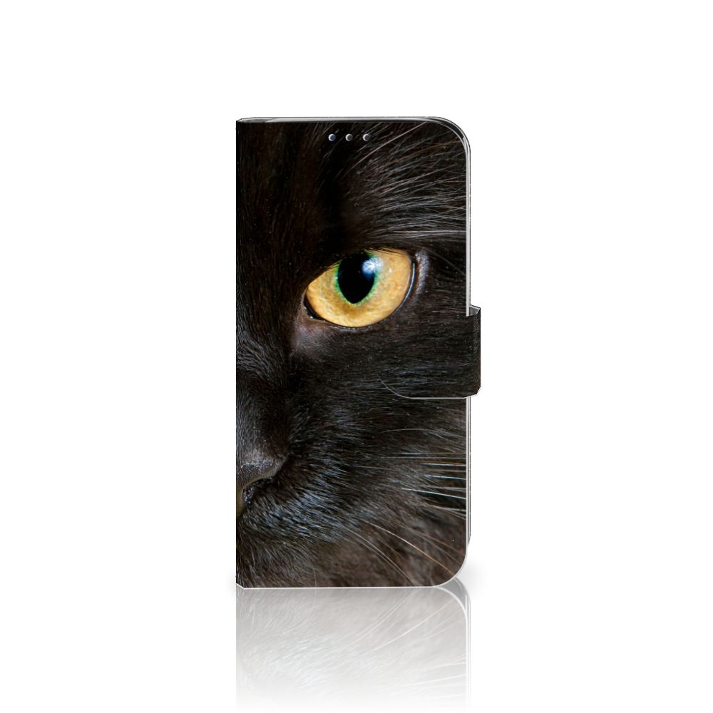 Samsung Galaxy A20e Telefoonhoesje met Pasjes Zwarte Kat