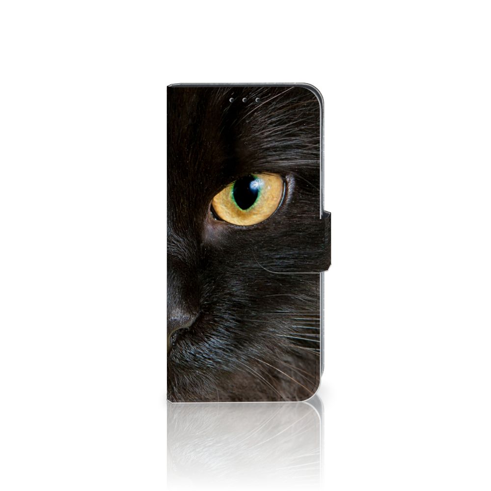 Samsung Galaxy M10 Telefoonhoesje met Pasjes Zwarte Kat