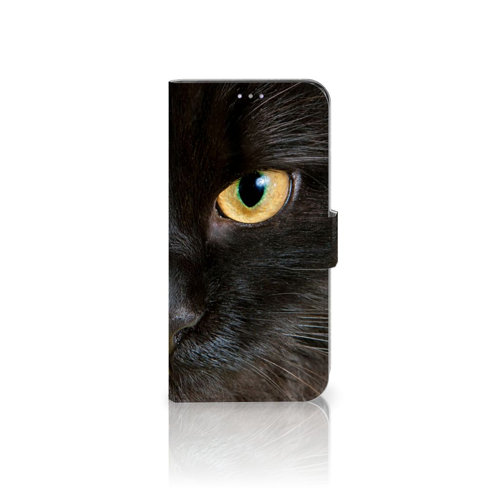 Samsung Galaxy A31 Telefoonhoesje met Pasjes Zwarte Kat