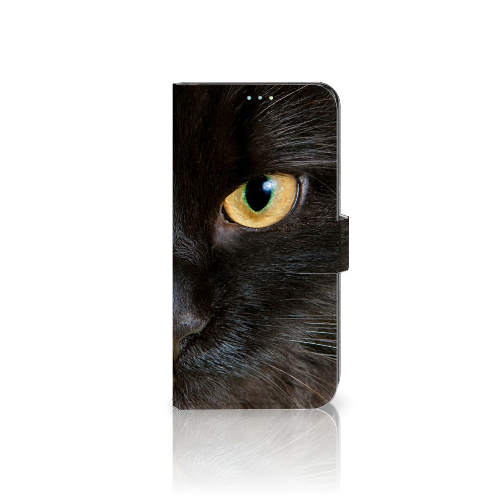 Samsung Galaxy A52 Telefoonhoesje met Pasjes Zwarte Kat