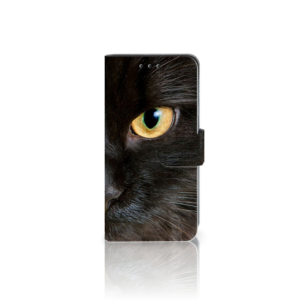Samsung Galaxy J5 2016 Telefoonhoesje met Pasjes Zwarte Kat