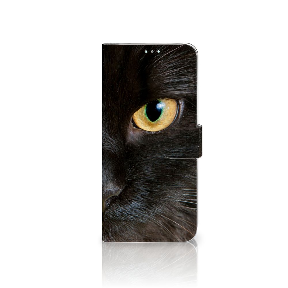 Samsung Galaxy A71 Telefoonhoesje met Pasjes Zwarte Kat
