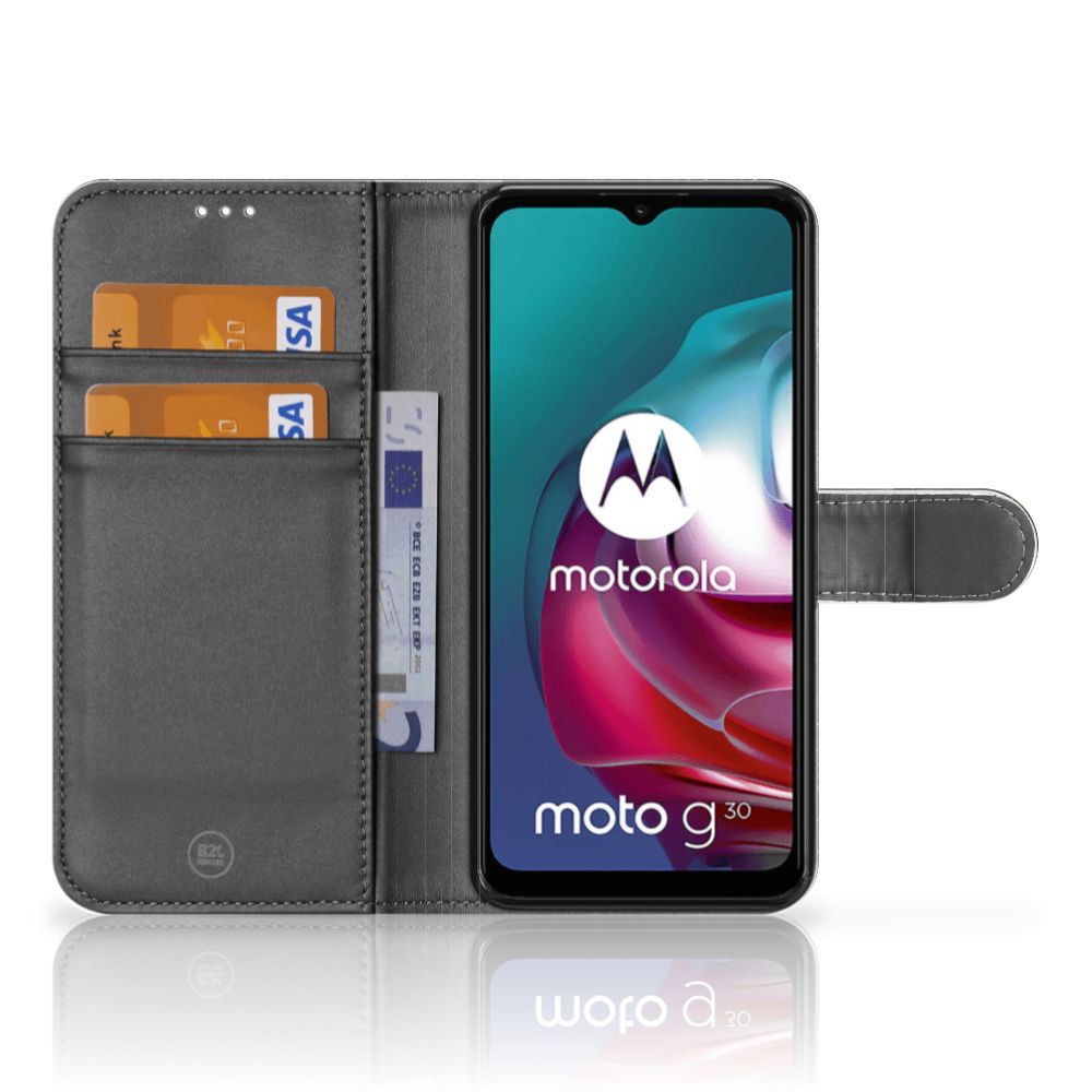 Motorola Moto G10 | G20 | G30 Telefoonhoesje met Pasjes Zwarte Kat