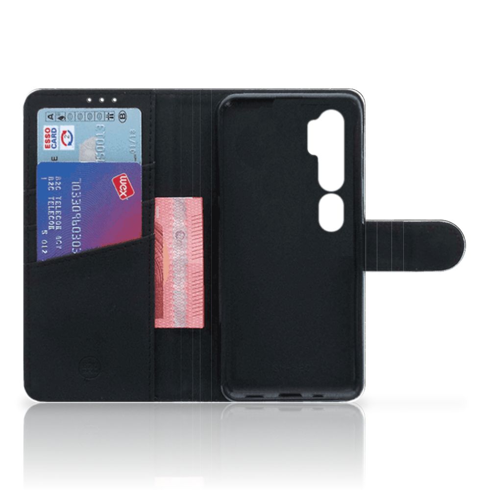 Xiaomi Mi Note 10 Pro Telefoonhoesje met Pasjes Zwarte Kat