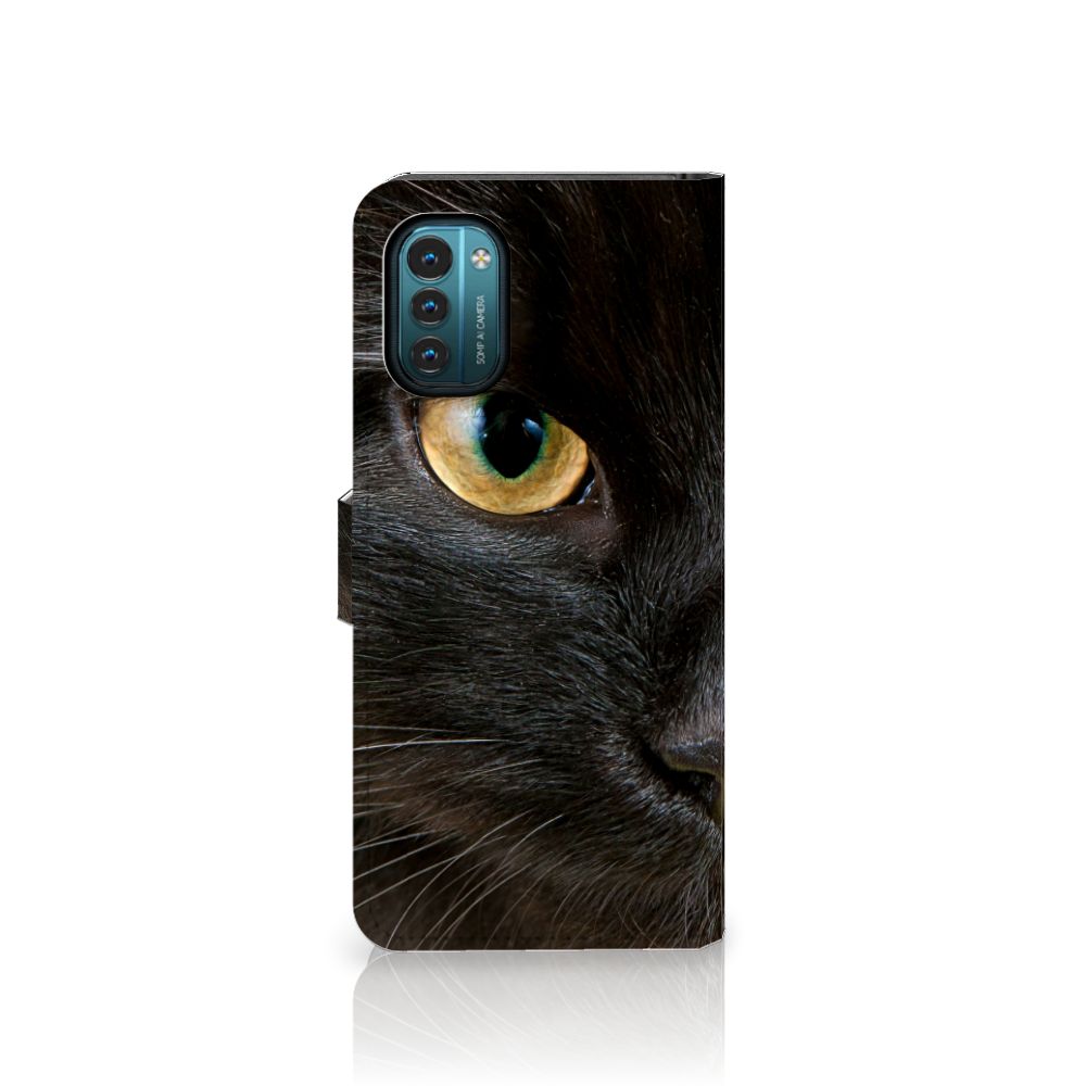 Nokia G11 | G21 Telefoonhoesje met Pasjes Zwarte Kat