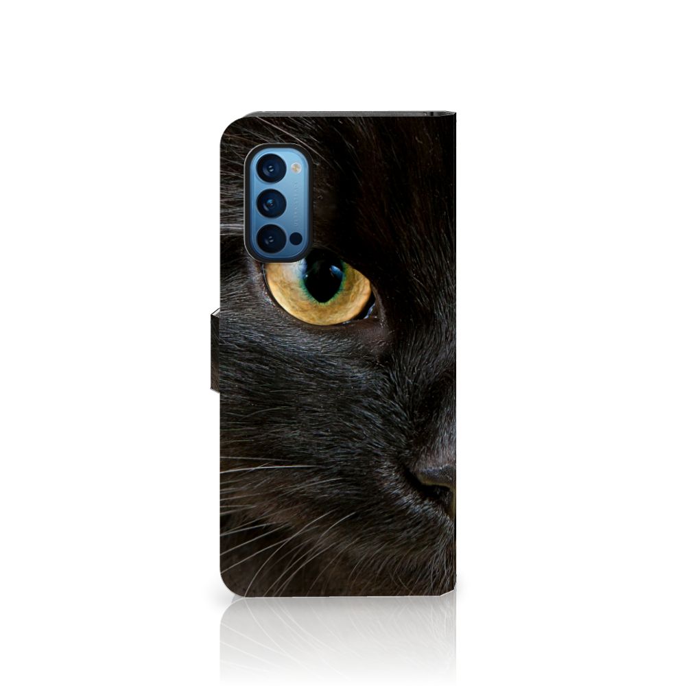 OPPO Reno 4 Pro 5G Telefoonhoesje met Pasjes Zwarte Kat