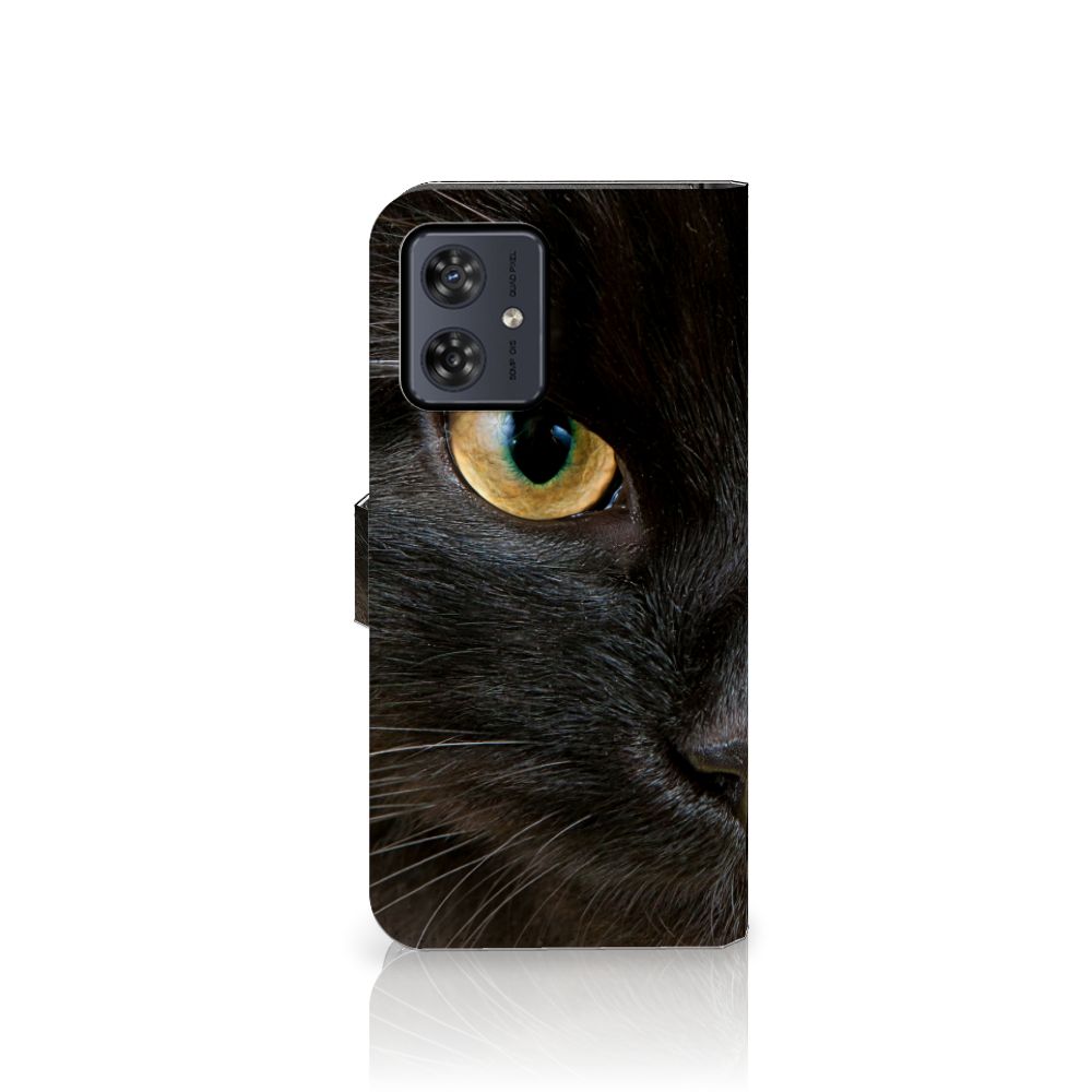 Motorola Moto G54 Telefoonhoesje met Pasjes Zwarte Kat