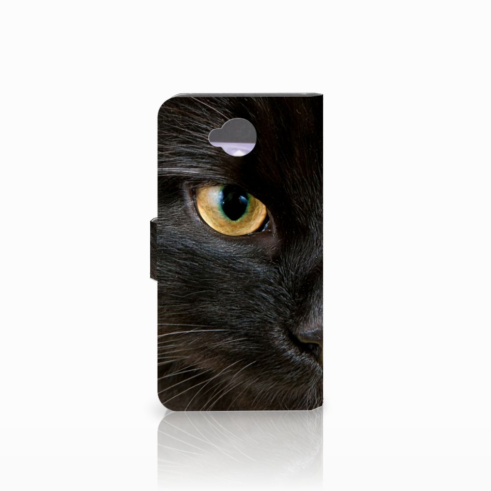 Microsoft Lumia 650 Telefoonhoesje met Pasjes Zwarte Kat