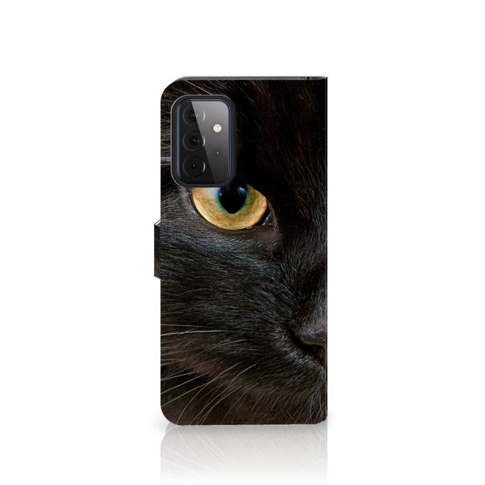 Samsung Galaxy A72 Telefoonhoesje met Pasjes Zwarte Kat