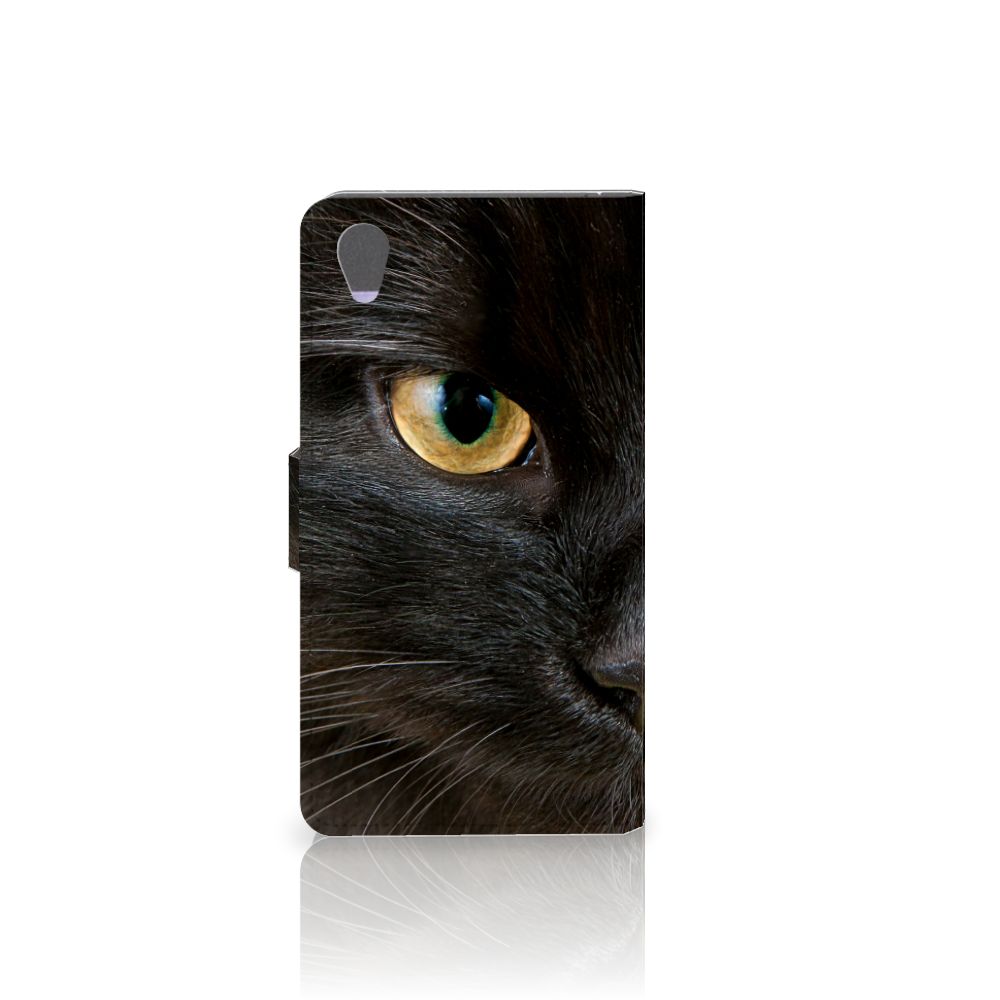 Sony Xperia Z1 Telefoonhoesje met Pasjes Zwarte Kat
