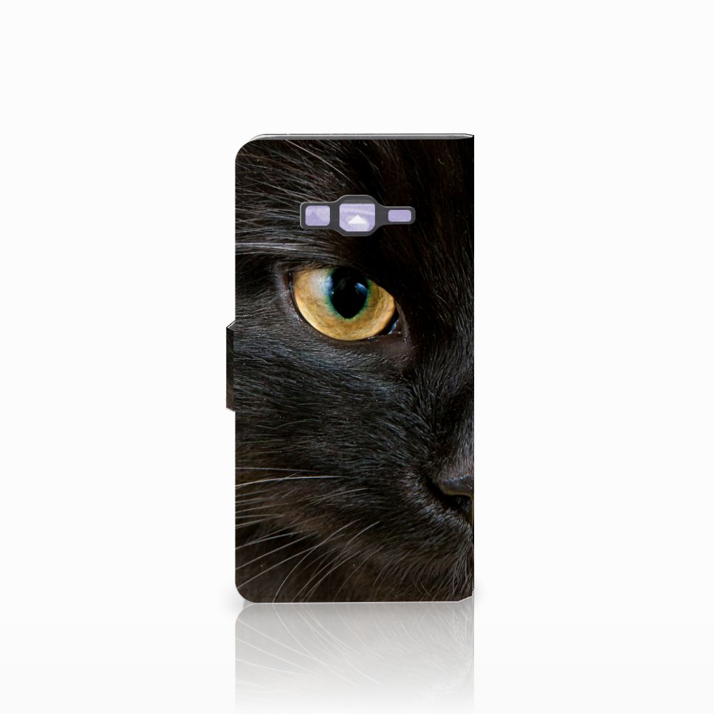Samsung Galaxy Grand Prime | Grand Prime VE G531F Telefoonhoesje met Pasjes Zwarte Kat