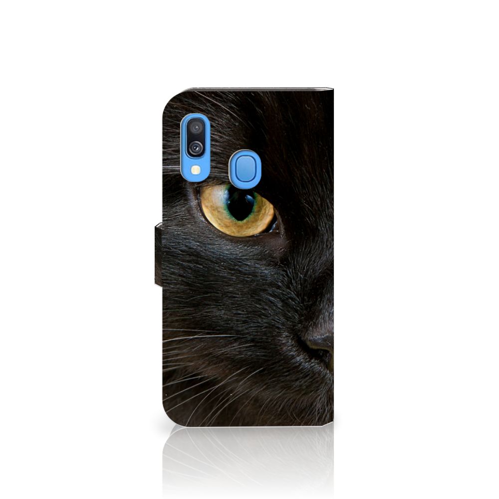 Samsung Galaxy A40 Telefoonhoesje met Pasjes Zwarte Kat