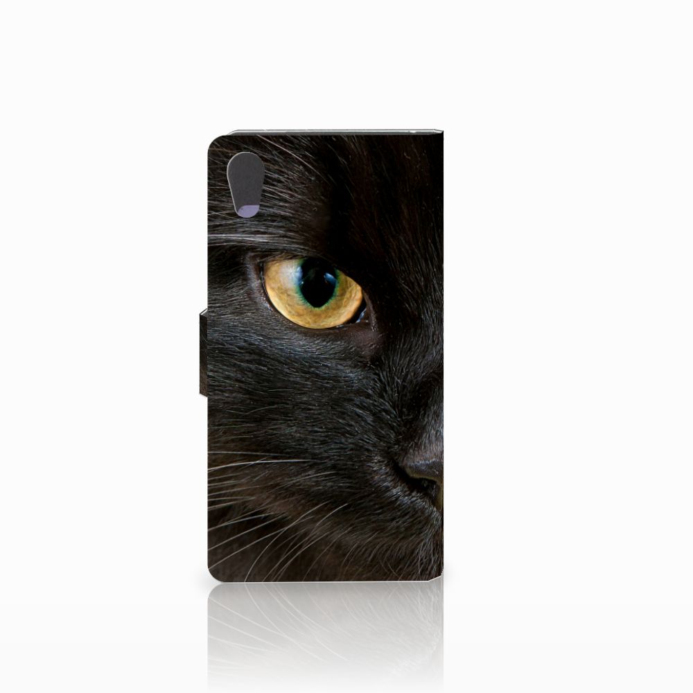 Sony Xperia XA1 Telefoonhoesje met Pasjes Zwarte Kat