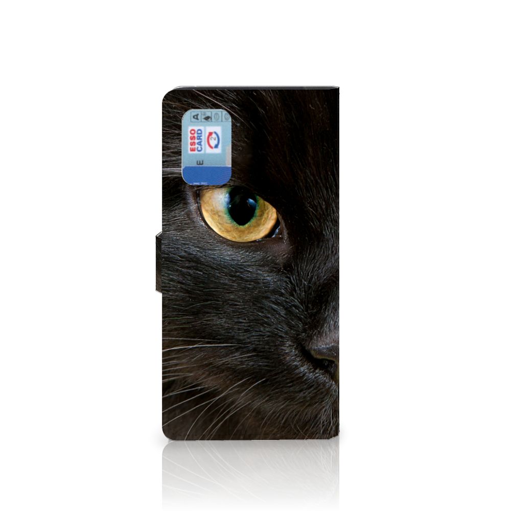 Samsung Galaxy A02s | M02s Telefoonhoesje met Pasjes Zwarte Kat