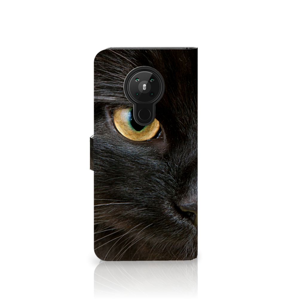 Nokia 5.3 Telefoonhoesje met Pasjes Zwarte Kat