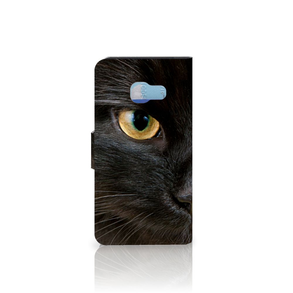Samsung Galaxy A3 2017 Telefoonhoesje met Pasjes Zwarte Kat