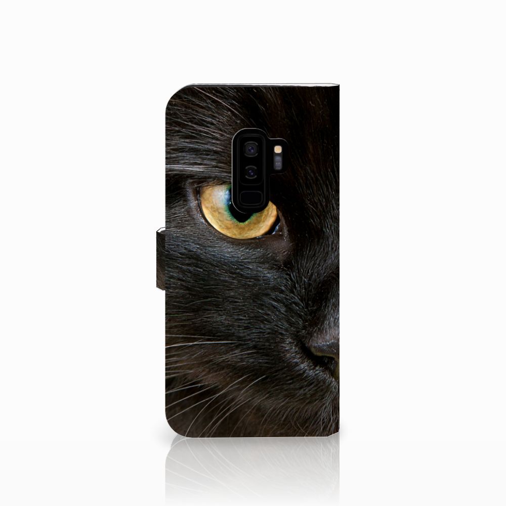 Samsung Galaxy S9 Plus Telefoonhoesje met Pasjes Zwarte Kat