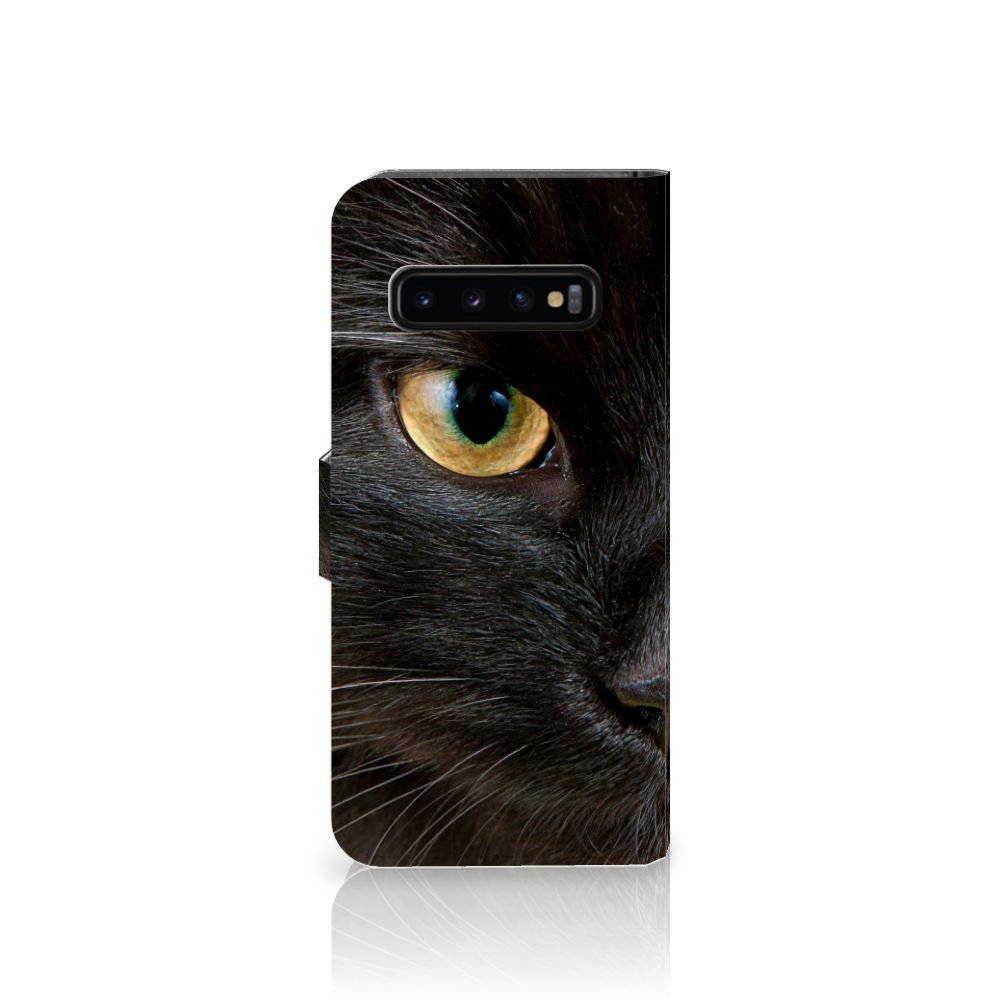 Samsung Galaxy S10 Telefoonhoesje met Pasjes Zwarte Kat