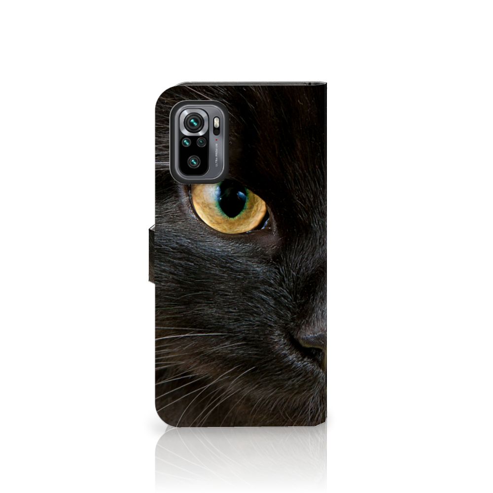 Xiaomi Redmi Note 10S | 10 4G | Poco M5s Telefoonhoesje met Pasjes Zwarte Kat