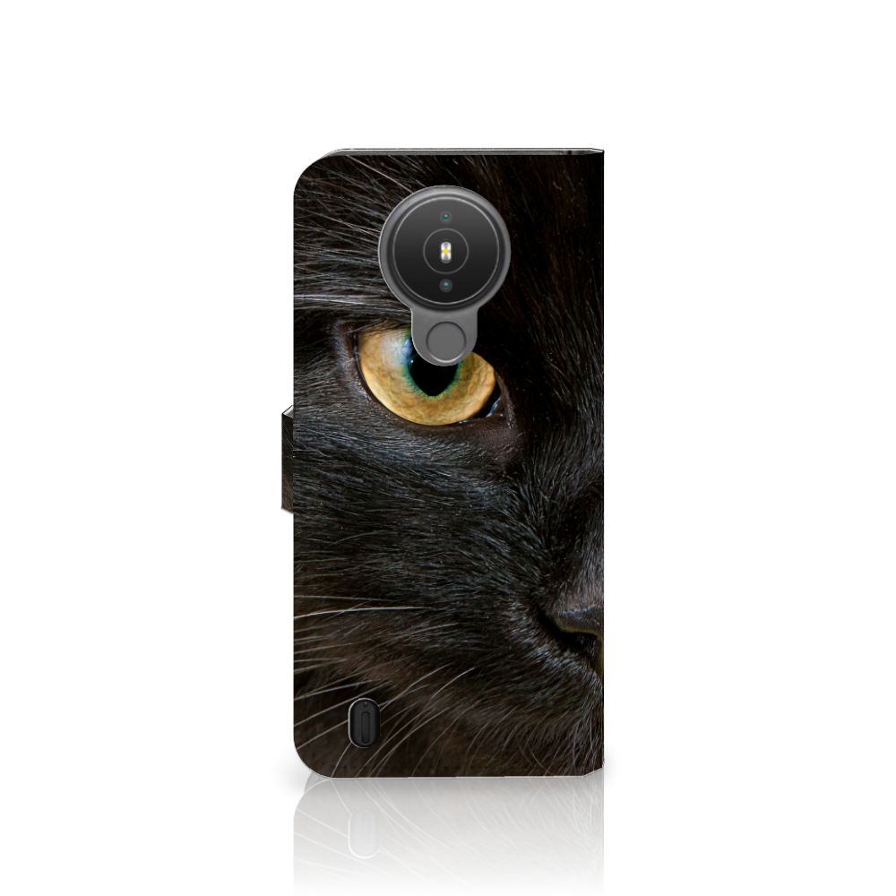 Nokia 1.4 Telefoonhoesje met Pasjes Zwarte Kat