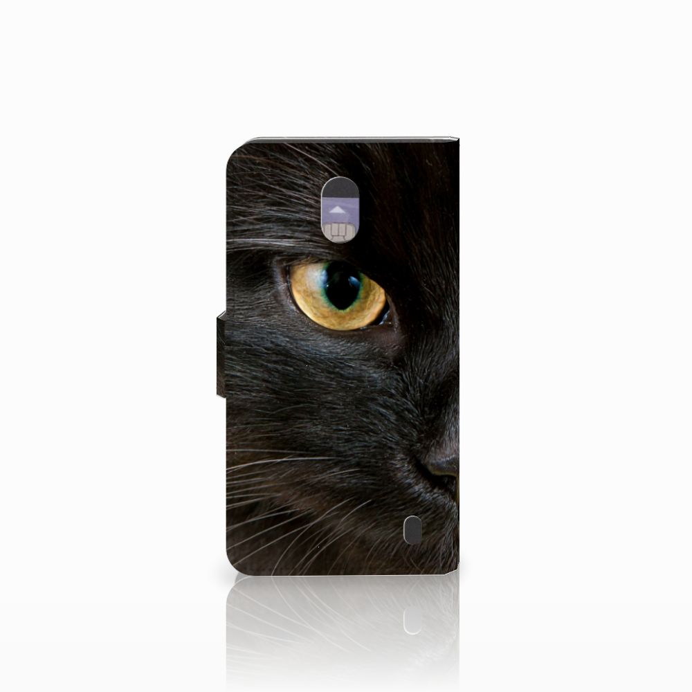 Nokia 2 Telefoonhoesje met Pasjes Zwarte Kat
