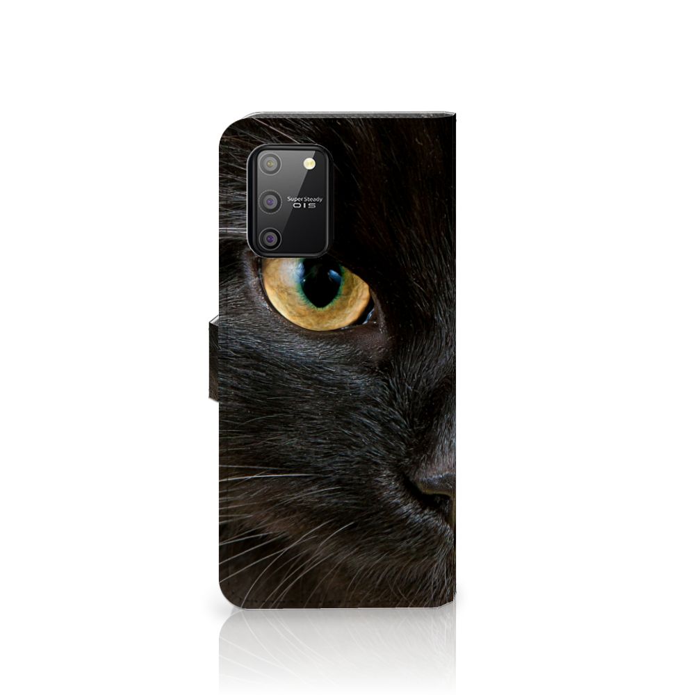 Samsung S10 Lite Telefoonhoesje met Pasjes Zwarte Kat