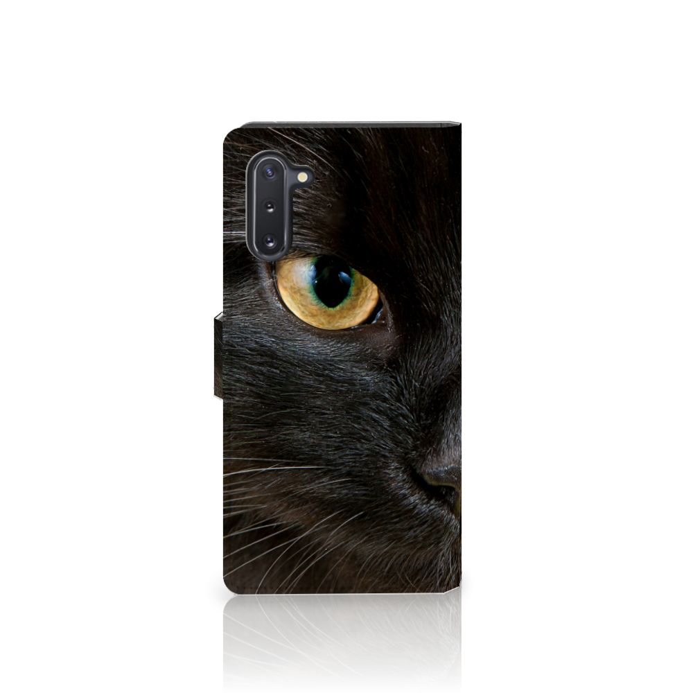 Samsung Galaxy Note 10 Telefoonhoesje met Pasjes Zwarte Kat