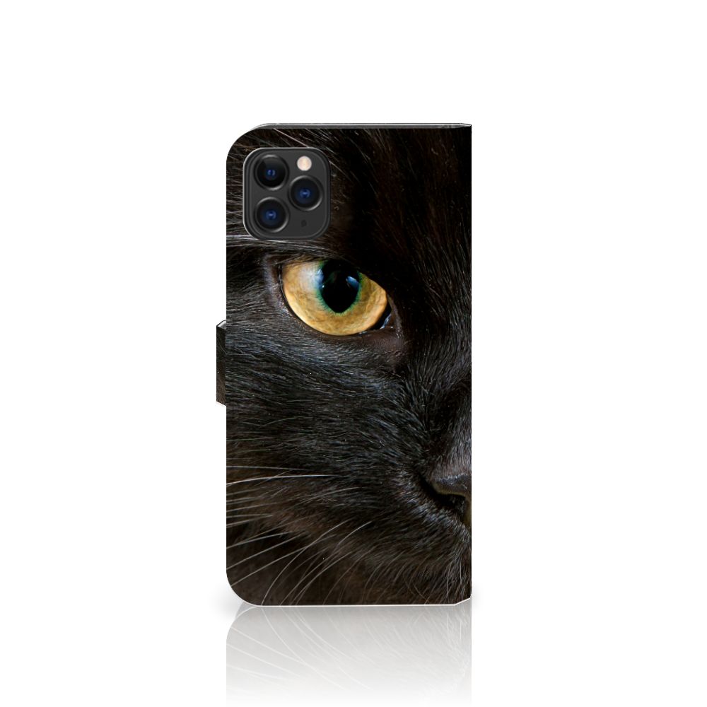 Apple iPhone 11 Pro Max Telefoonhoesje met Pasjes Zwarte Kat