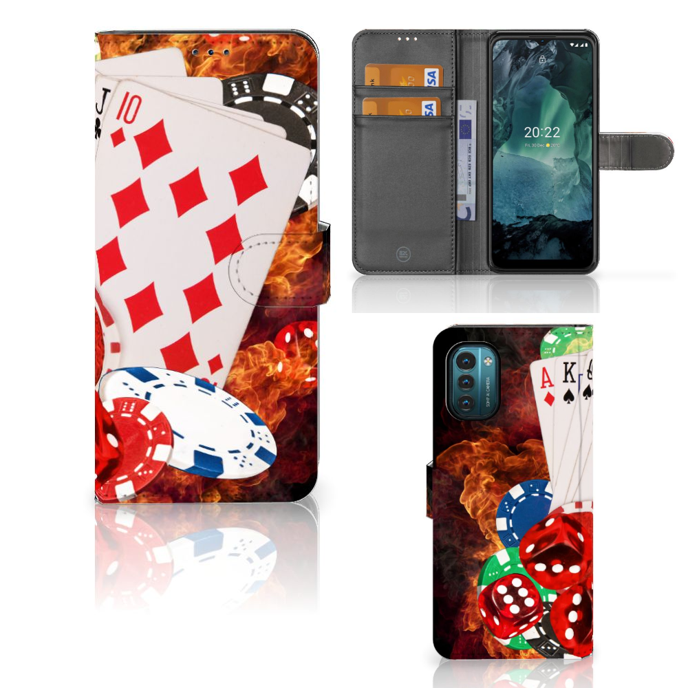Nokia G11 | G21 Wallet Case met Pasjes Casino