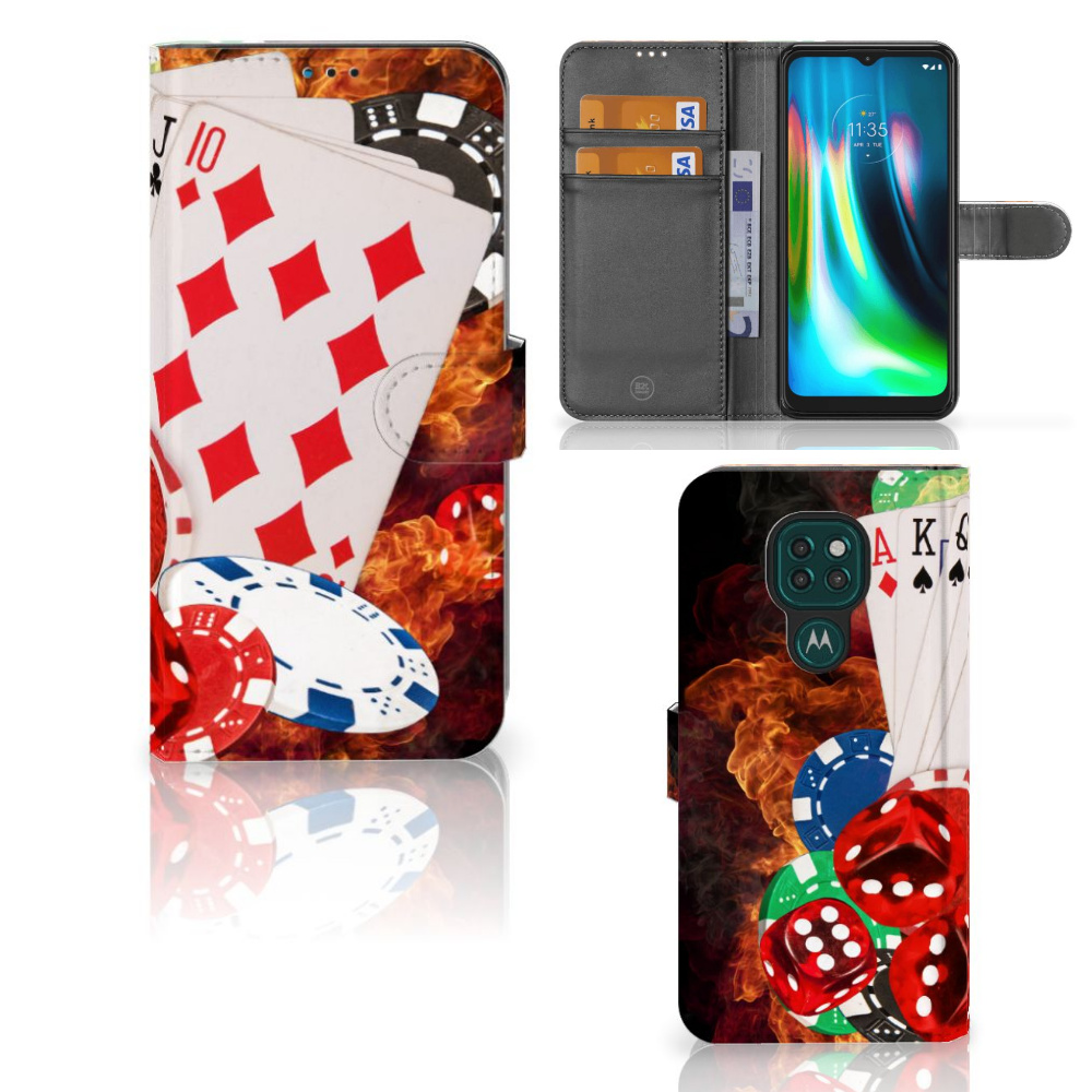 Motorola Moto G9 Play | E7 Plus Wallet Case met Pasjes Casino