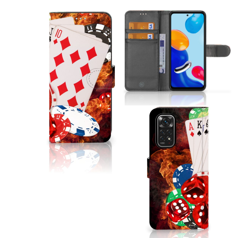 Xiaomi Redmi Note 11/11S Wallet Case met Pasjes Casino