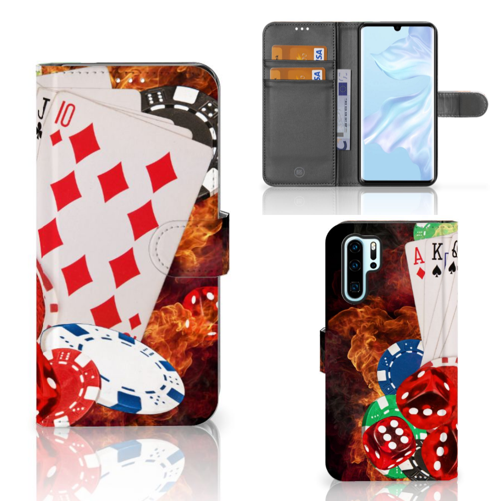 Huawei P30 Pro Wallet Case met Pasjes Casino