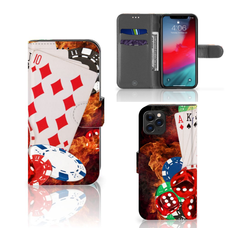 Apple iPhone 11 Pro Wallet Case met Pasjes Casino