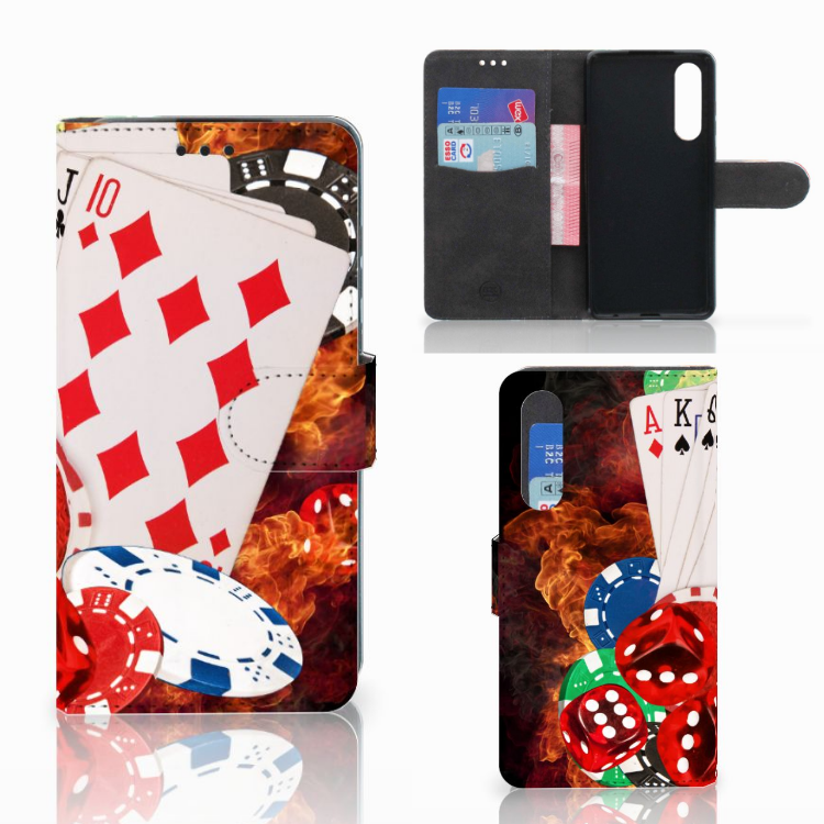 Huawei P30 Wallet Case met Pasjes Casino