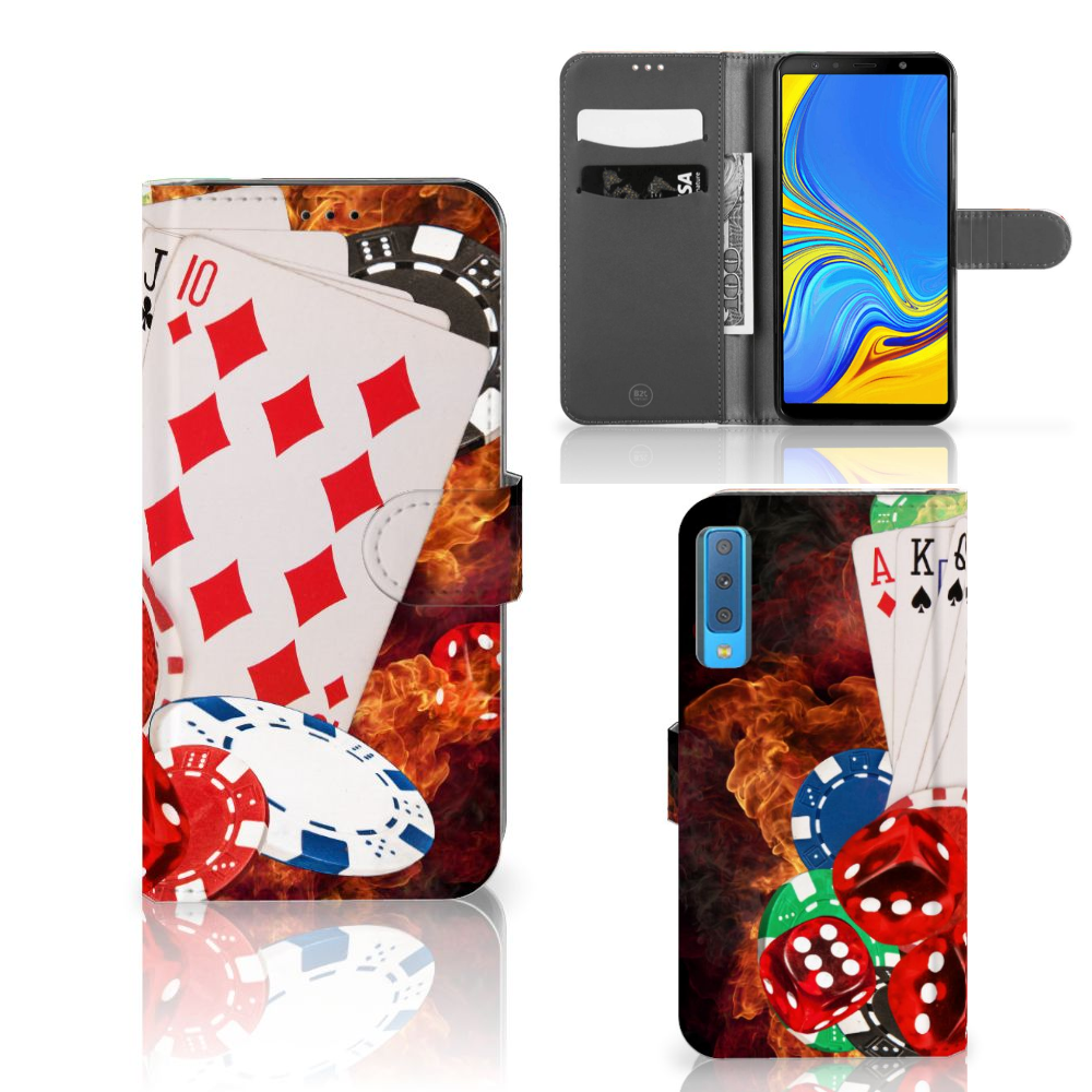 Samsung Galaxy A7 (2018) Wallet Case met Pasjes Casino