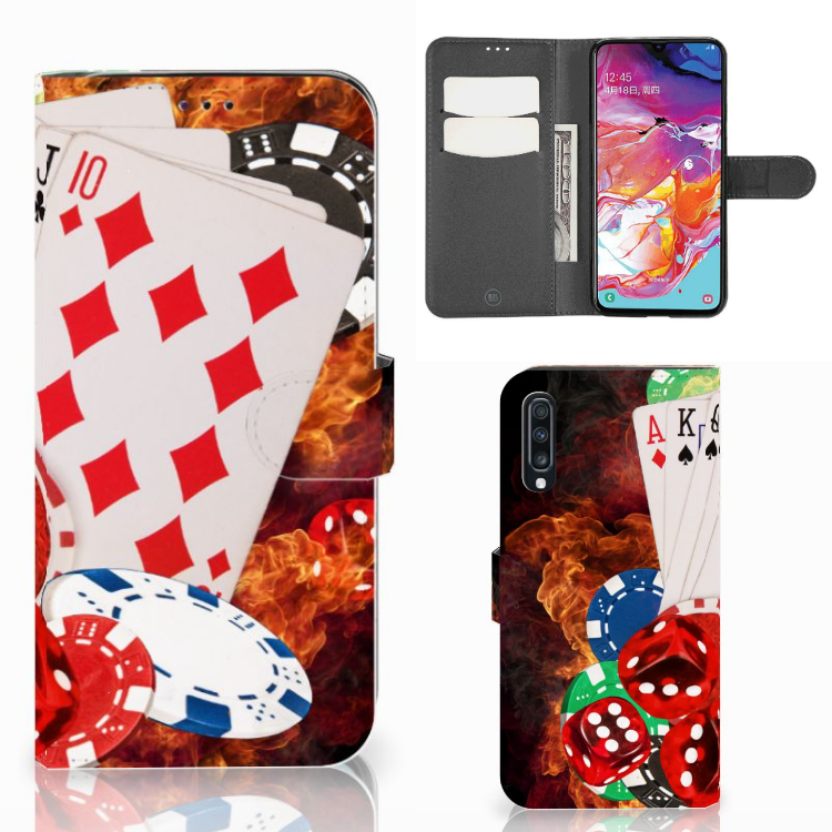 Samsung Galaxy A70 Wallet Case met Pasjes Casino