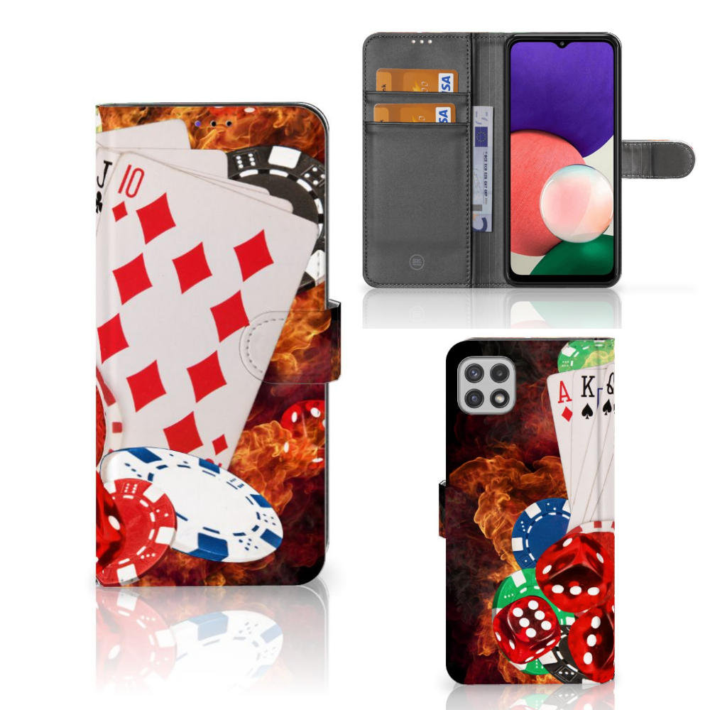 Samsung Galaxy A22 5G Wallet Case met Pasjes Casino