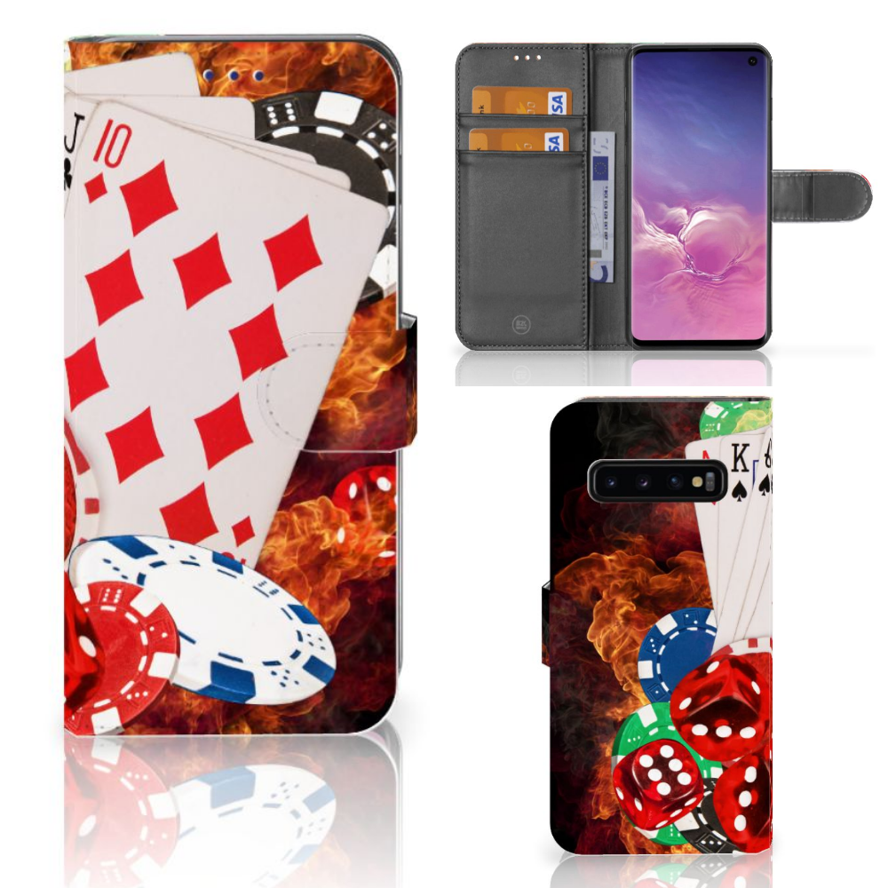 Samsung Galaxy S10 Wallet Case met Pasjes Casino