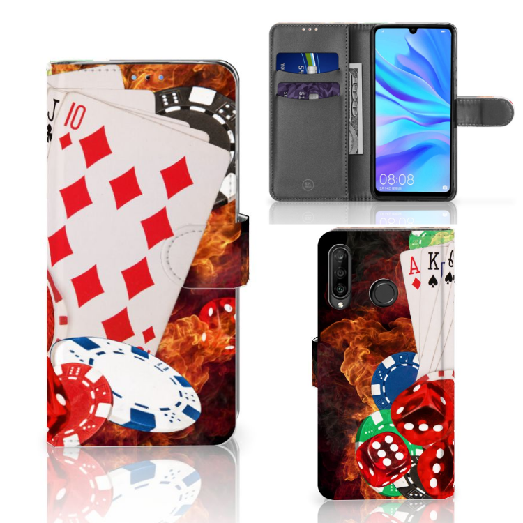 Huawei P30 Lite (2020) Wallet Case met Pasjes Casino