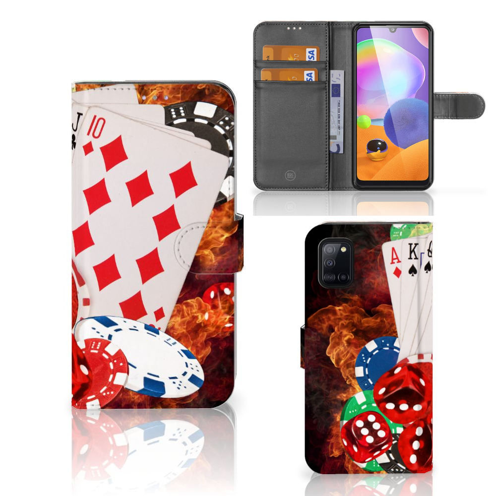 Samsung Galaxy A31 Wallet Case met Pasjes Casino