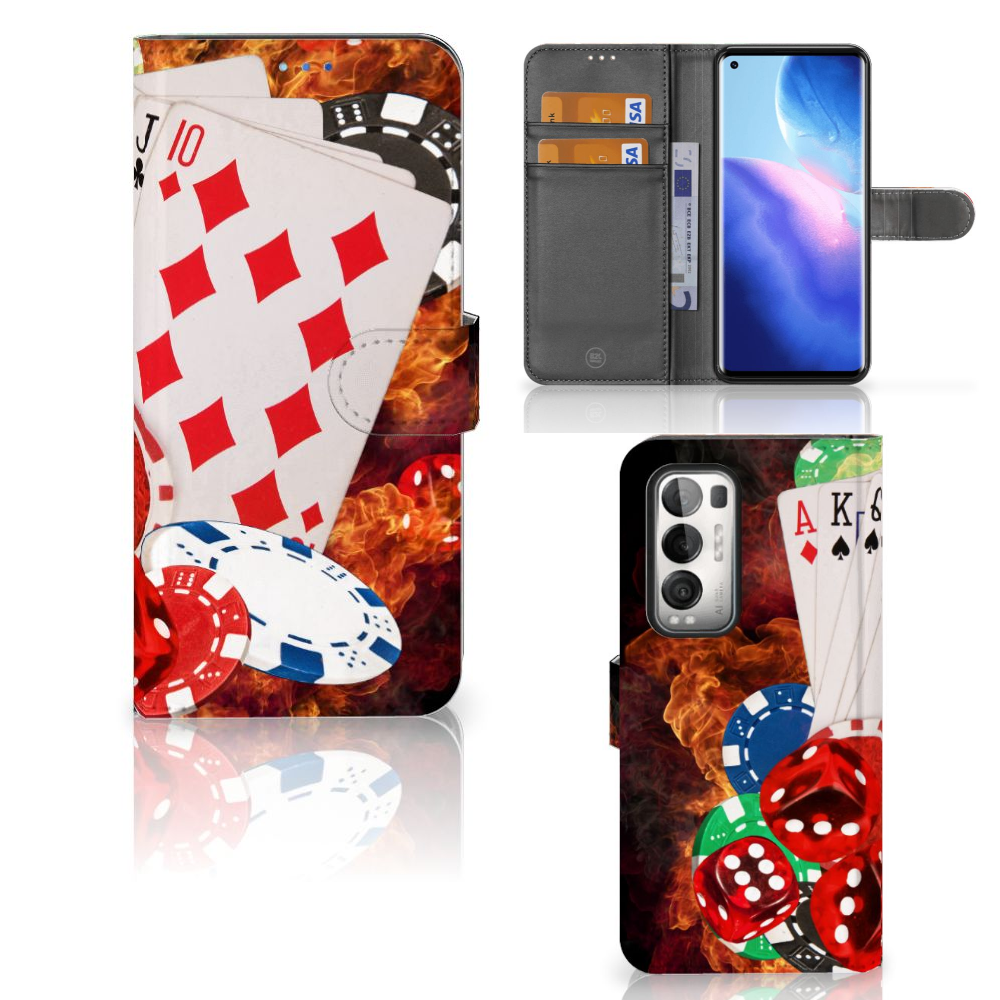 OPPO Find X3 Neo 5G Wallet Case met Pasjes Casino