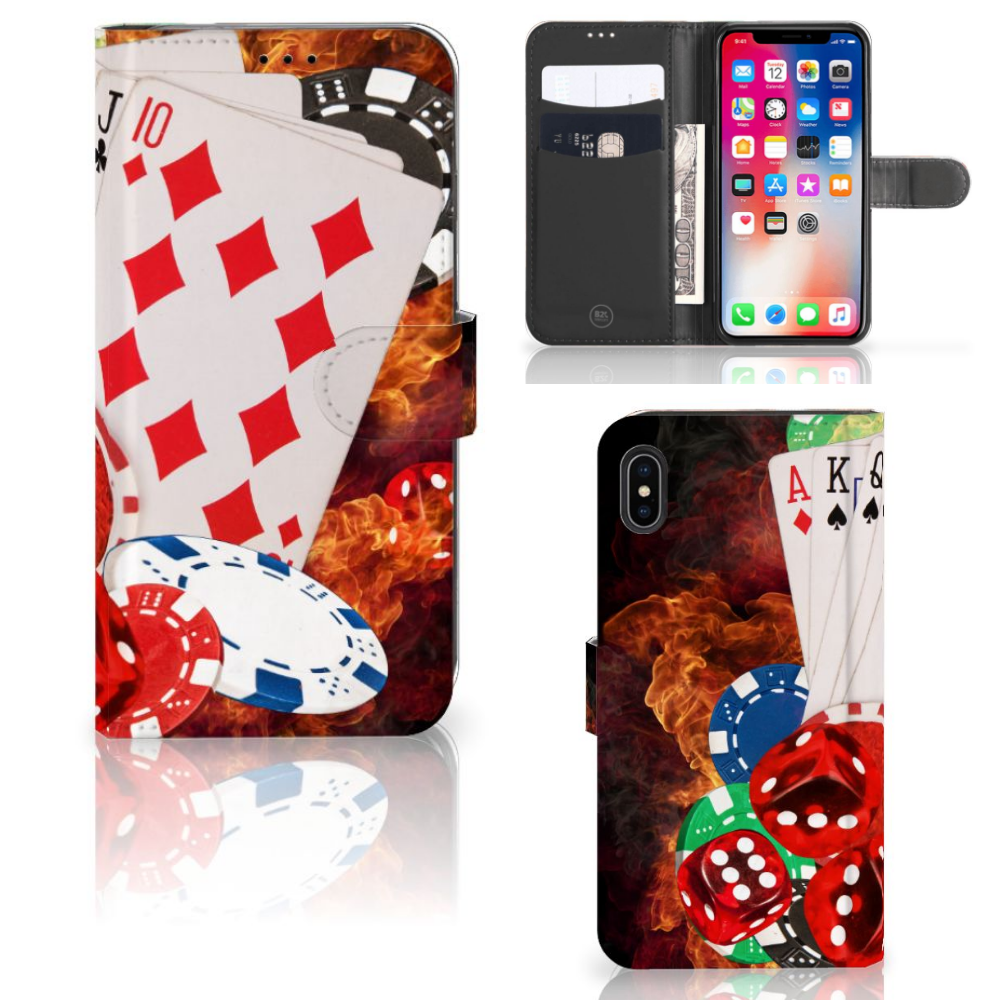 Apple iPhone Xs Max Wallet Case met Pasjes Casino