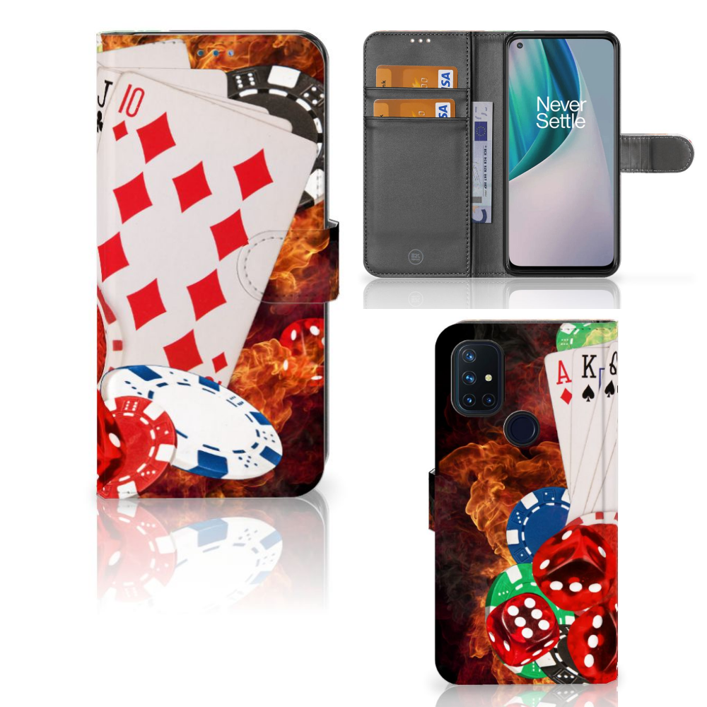 OnePlus Nord N10 Wallet Case met Pasjes Casino