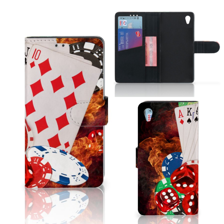 Sony Xperia Z3 Wallet Case met Pasjes Casino