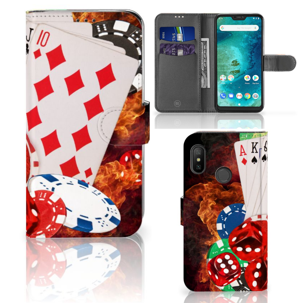 Xiaomi Mi A2 Lite Uniek Boekhoesje Casino