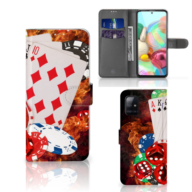 Samsung Galaxy A71 Wallet Case met Pasjes Casino