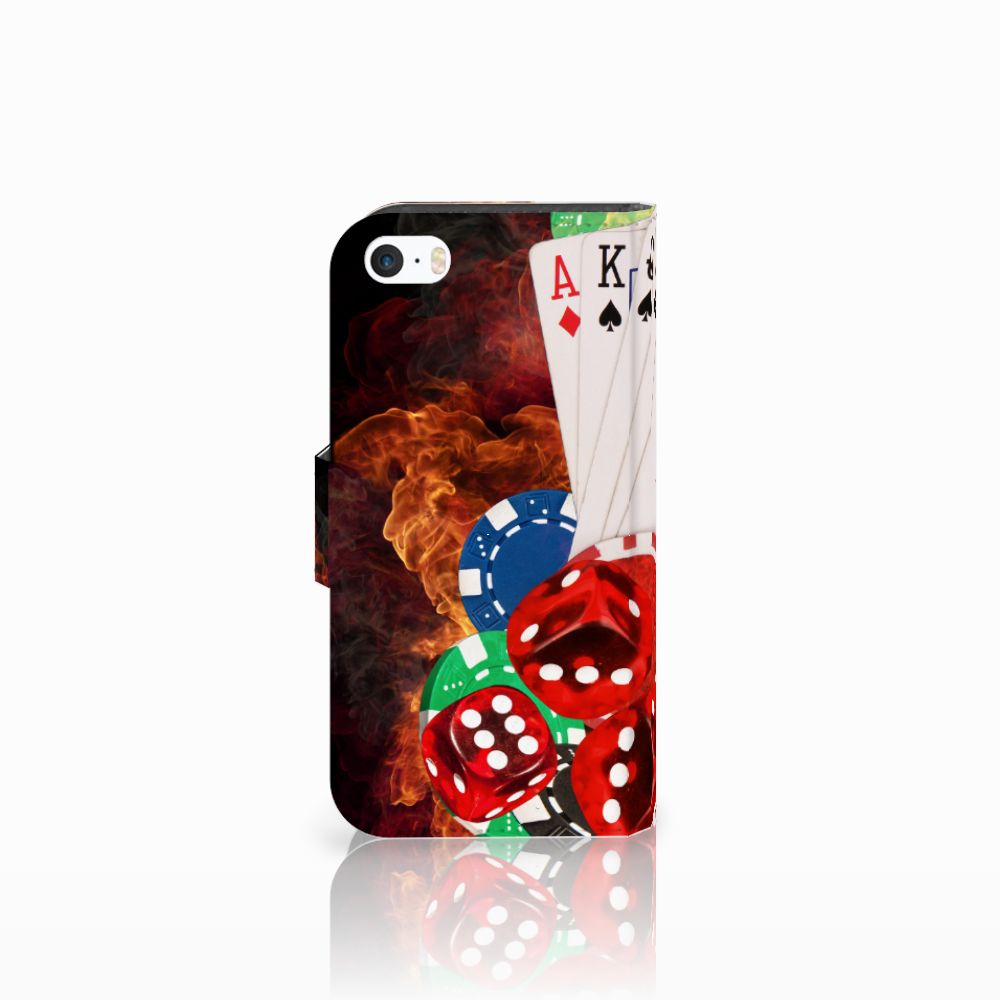 Apple iPhone 5 | 5s | SE Wallet Case met Pasjes Casino